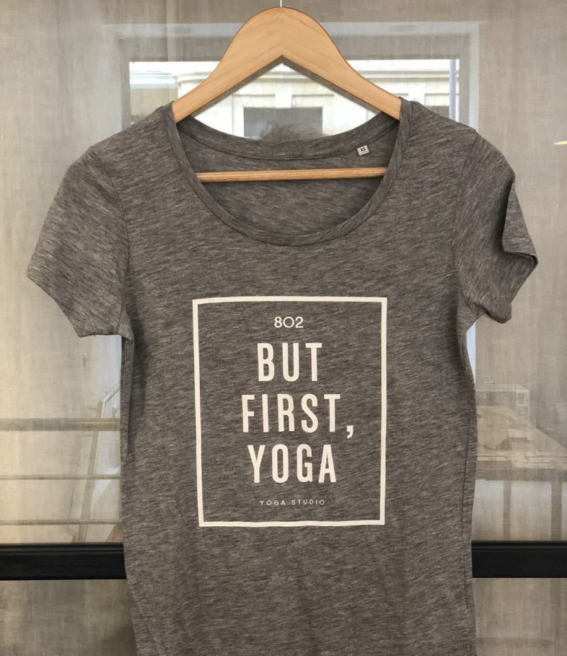 But First Yoga · Light Grey · Women